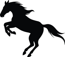 Morgan horse jumping silhouette, horse silhouette vector illustration