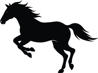 Morgan horse jumping silhouette, horse silhouette vector illustration