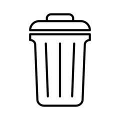 Trash Can Icon – Minimalist Vector Flat Design