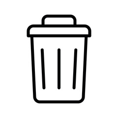 Trash Can Icon – Minimalist Vector Flat Design