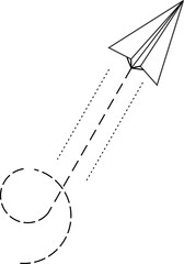 Paper Plane Dotted Line