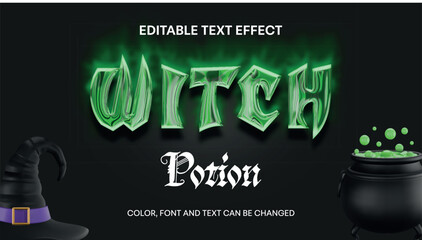 witch  potion editable text effect. halloween editable text	