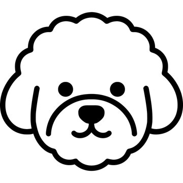 Bichon frise dog head front view outline icon vector