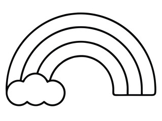 Rainbow line art silhouette vector, Rainbow icon outline vector illustration