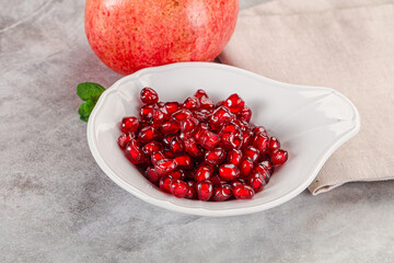 Ripe sweet red pomegranate seeds