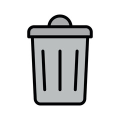 Trash Can Icon – Minimalist Vector Flat Design