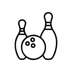 Icon of a bowling ball and pins representing the sport