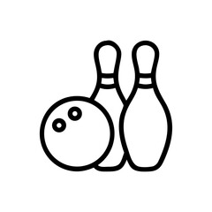 Icon of a bowling ball and pins representing the sport