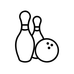 Icon of a bowling ball and pins representing the sport