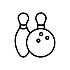 Icon of a bowling ball and pins representing the sport
