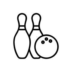 Icon of a bowling ball and pins representing the sport