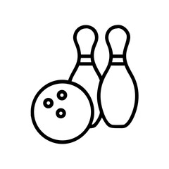 Icon of a bowling ball and pins representing the sport