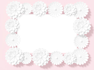 白い菊の花の3DCG中央透過フレーム