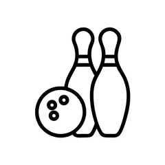 Icon of a bowling ball and pins representing the sport