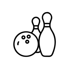 Icon of a bowling ball and pins representing the sport
