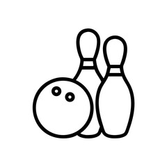 Icon of a bowling ball and pins representing the sport