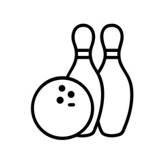 Icon of a bowling ball and pins representing the sport