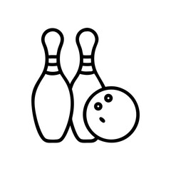 Icon of a bowling ball and pins representing the sport