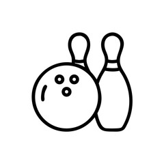 Icon of a bowling ball and pins representing the sport