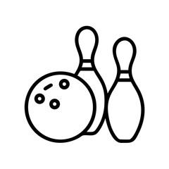 Icon of a bowling ball and pins representing the sport