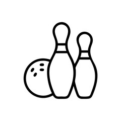 Icon of a bowling ball and pins representing the sport