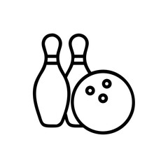 Icon of a bowling ball and pins representing the sport