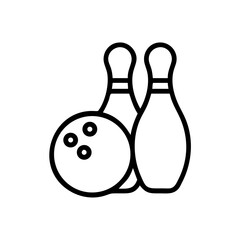 Icon of a bowling ball and pins representing the sport