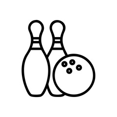 Icon of a bowling ball and pins representing the sport