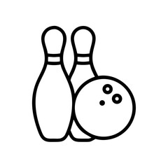 Icon of a bowling ball and pins representing the sport