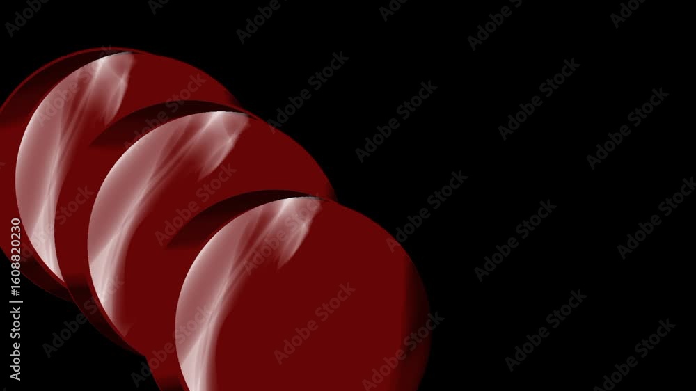 Aufkleber 3d red circle animation with gradient effect. abstract wave motion. dynamic inflow and outflow movem