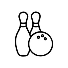 Icon of a bowling ball and pins representing the sport