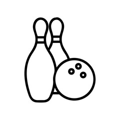 Icon of a bowling ball and pins representing the sport