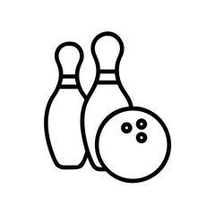 Icon of a bowling ball and pins representing the sport