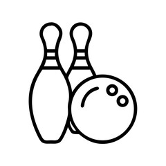 Icon of a bowling ball and pins representing the sport
