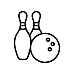 Icon of a bowling ball and pins representing the sport