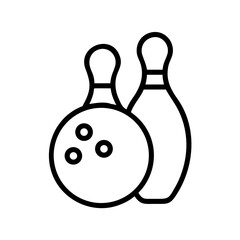 Icon of a bowling ball and pins representing the sport