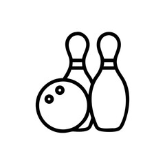 Icon of a bowling ball and pins representing the sport