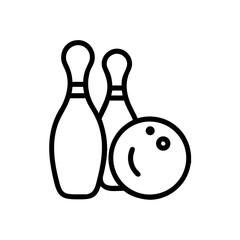 Icon of a bowling ball and pins representing the sport