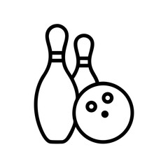 Icon of a bowling ball and pins representing the sport