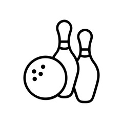 Icon of a bowling ball and pins representing the sport