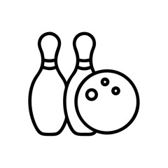 Icon of a bowling ball and pins representing the sport