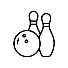 Icon of a bowling ball and pins representing the sport