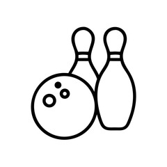 Icon of a bowling ball and pins representing the sport