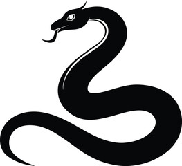 Snake silhouette vector, king cobra silhouette, snake icon silhouette vector illustration
