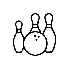 Icon of a bowling ball and pins representing the sport