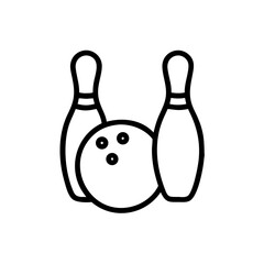 Icon of a bowling ball and pins representing the sport