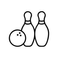 Icon of a bowling ball and pins representing the sport