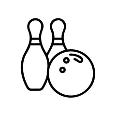 Icon of a bowling ball and pins representing the sport