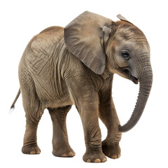 Obraz premium Young African Elephant Calf Walking in Natural Habitat