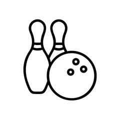 Icon of a bowling ball and pins representing the sport